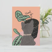 Carte postale Plante Cat Watching Merci (Debout devant)