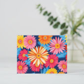 Carte Postale Plante de fleurs de gerbera vibrantes (Debout devant)