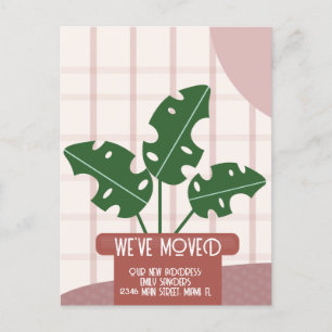 Carte Postale Plante de maison d'adresse de nouvelle maison mode