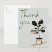 Carte Postale Plante de style dessinée à la main minimalisme mod (Devant / Derrière)