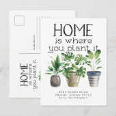 Carte Postale Plante en Pot | Annonce de Déménagement (Devant / Derrière)