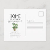 Carte Postale Plante en Pot | Annonce de Déménagement (Dos)