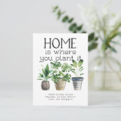 Carte Postale Plante en Pot | Annonce de Déménagement (Debout devant)