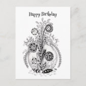 Carte Postale Plante florale au design Tangle - (Devant)