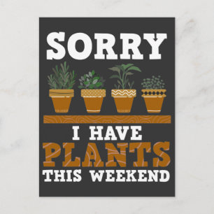Carte Postale Plante Lover Funny Weekend Prévision Jardinage