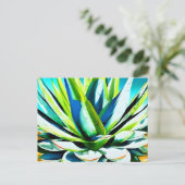 Carte Postale Plante vert Agave avec ciel bleu (Debout devant)