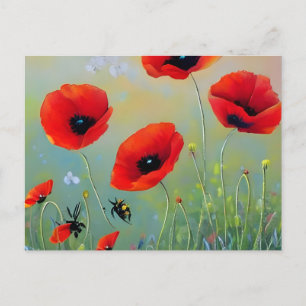 Carte Postale Plantes de Red Poppies
