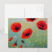 Carte Postale Plantes de Red Poppies (Devant / Derrière)