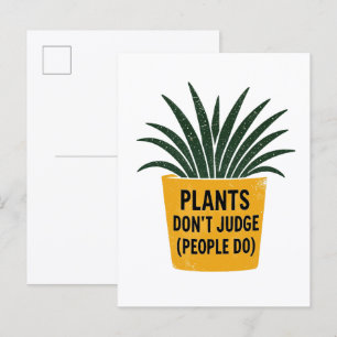 Carte Postale Plantes drôles ne jugent pas l'art de tampon encre