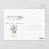 Carte Postale Plantes illustrés mignons Nous avons déplacé une n (Dos)