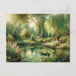 Carte Postale Plantes vintages Garden Pond Green