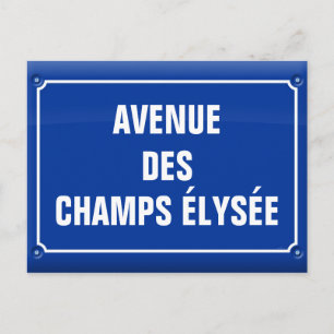 Carte Postale plaque avenue des Champs Elysées - FRANCE