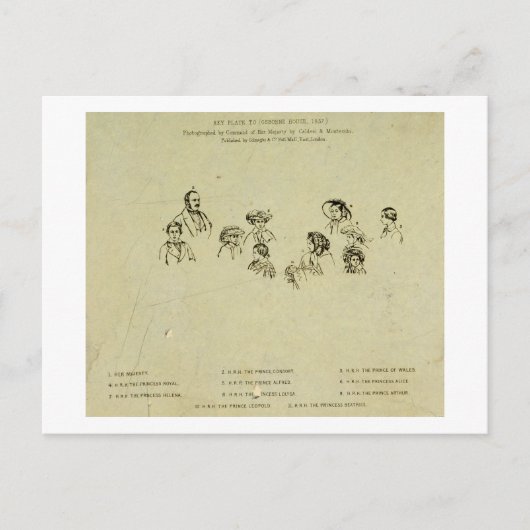 Carte Postale Plaque clé du portrait de la famille royale à Osbo (Devant)