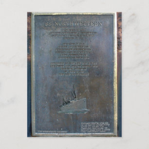 Carte Postale Plaque commémorative S. S. Northwestern