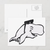 Carte postale Plaque de coloriage de baleine souri (Devant / Derrière)