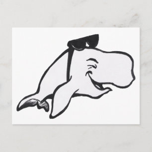 Carte postale Plaque de coloriage de baleine souri