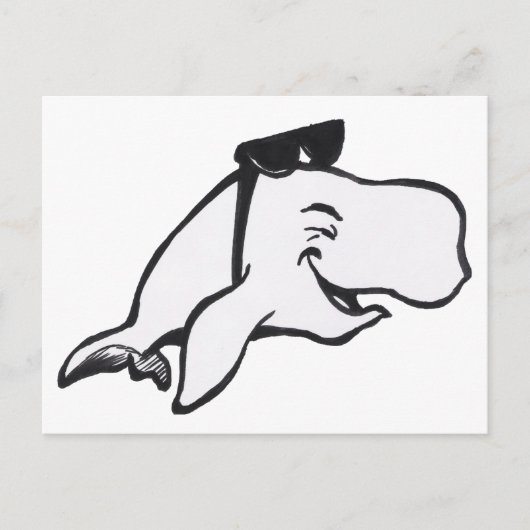 Carte postale Plaque de coloriage de baleine souri (Devant)