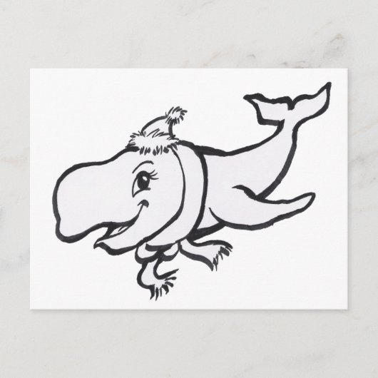 Carte postale Plaque de coloriage pour baleines d' (Devant)