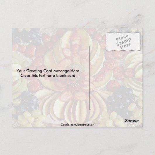 Carte Postale Plaque de fruits (Dos)