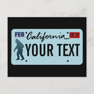 Carte Postale Plaque de licence California Sasquatch