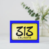 Carte Postale Plaque de licence Calisota 313 (Debout devant)