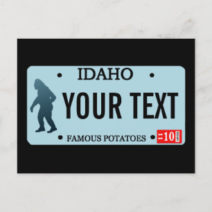 Carte Postale Plaque de licence Idaho Sasquatch