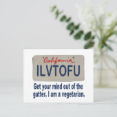 Carte Postale Plaque de licence ILVTOFU California (Debout devant)