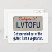 Carte Postale Plaque de licence ILVTOFU California (Devant / Derrière)