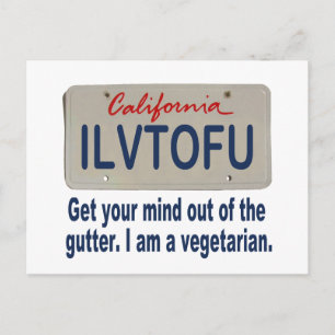 Carte Postale Plaque de licence ILVTOFU California