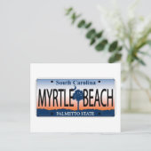 Carte Postale Plaque de licence Myrtle Beach (Debout devant)