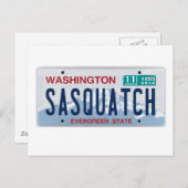 Carte Postale Plaque de licence Washington Sasquatch (Devant / Derrière)