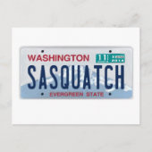 Carte Postale Plaque de licence Washington Sasquatch (Devant)