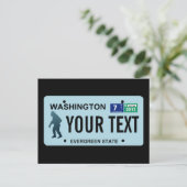 Carte Postale Plaque de licence Washington Sasquatch (Debout devant)