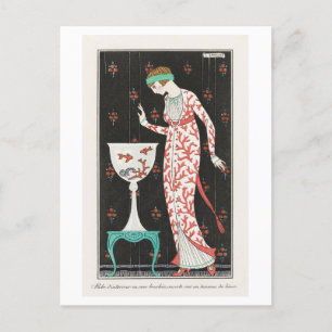 Carte Postale Plaque de mode Art déco de la soirée Gown par Barb