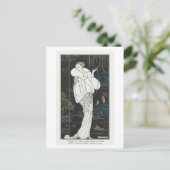 Carte Postale Plaque de mode Art déco du manteau du soir par Bar (Debout devant)