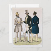 Carte Postale Plaque de mode représentant des vêtements masculin (Devant / Derrière)
