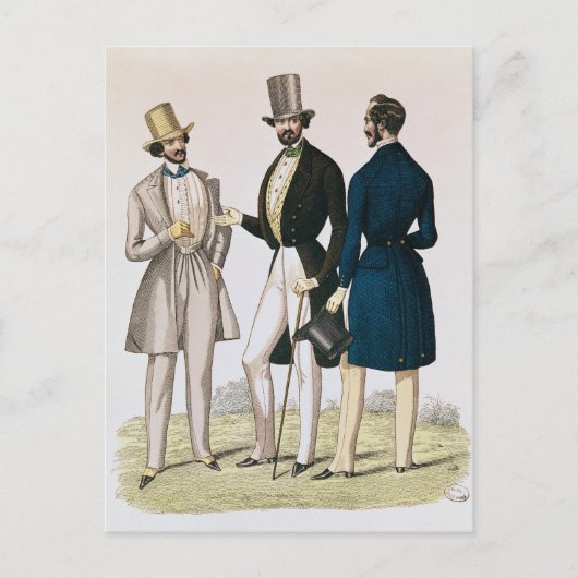 Carte Postale Plaque de mode représentant des vêtements masculin (Devant)
