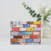 Carte postale Plaque de permis de voyage (Debout devant)