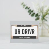 Carte Postale Plaque de service de taxi (Debout devant)