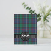 Carte Postale Plaque de tartan bleu et vert (Debout devant)
