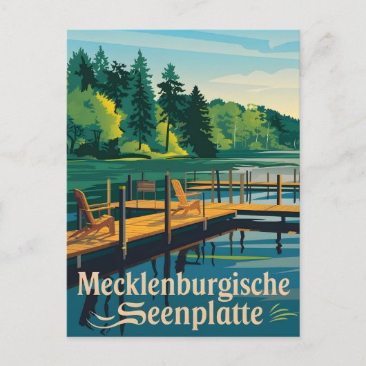 Carte Postale Plaque des lacs de Mecklembourg (Devant)