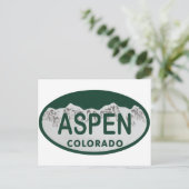 Carte Postale Plaque d'immatriculation Aspen Colorado (Debout devant)