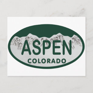 Carte Postale Plaque d'immatriculation Aspen Colorado