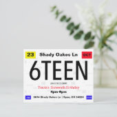 Carte Postale Plaque d'immatriculation pour 16e anniversaire (Debout devant)