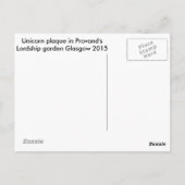 Carte Postale Plaque Unicorn (Dos)