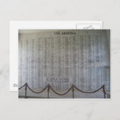 Carte Postale Plaque USS Arizona (Devant / Derrière)