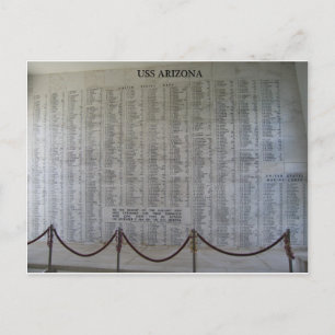 Carte Postale Plaque USS Arizona