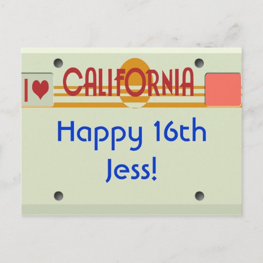 Carte Postale Plaques californiennes (Devant)