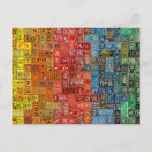 Carte Postale Plaques Colorées de Tous les 50 États