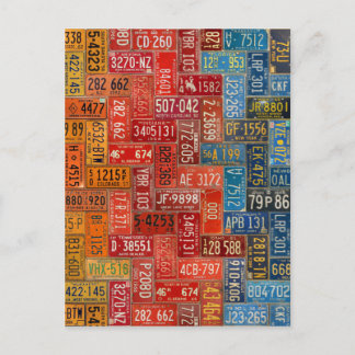 Carte Postale Plaques colorées des 50 États